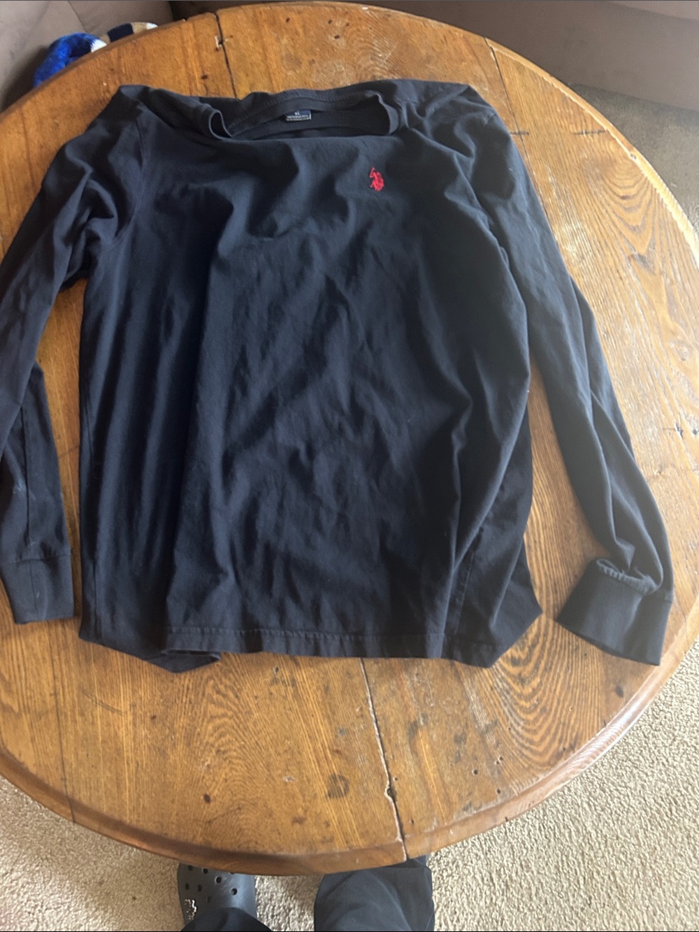 Ralph Lauren Black Long Sleeve Shirt with Red Pony